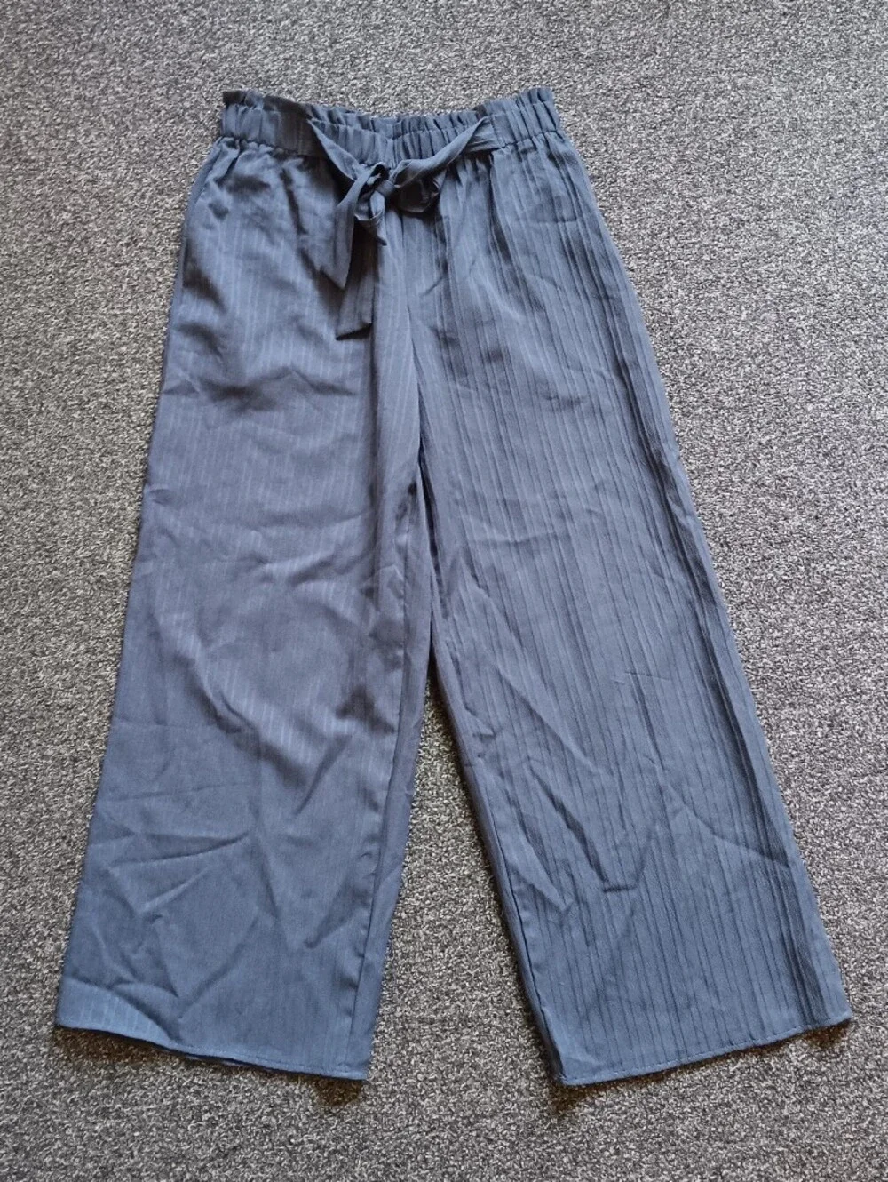 Wide Leg Slip On Comfortable Liggtweight Pants In Slate Blue, Approx. Size Large